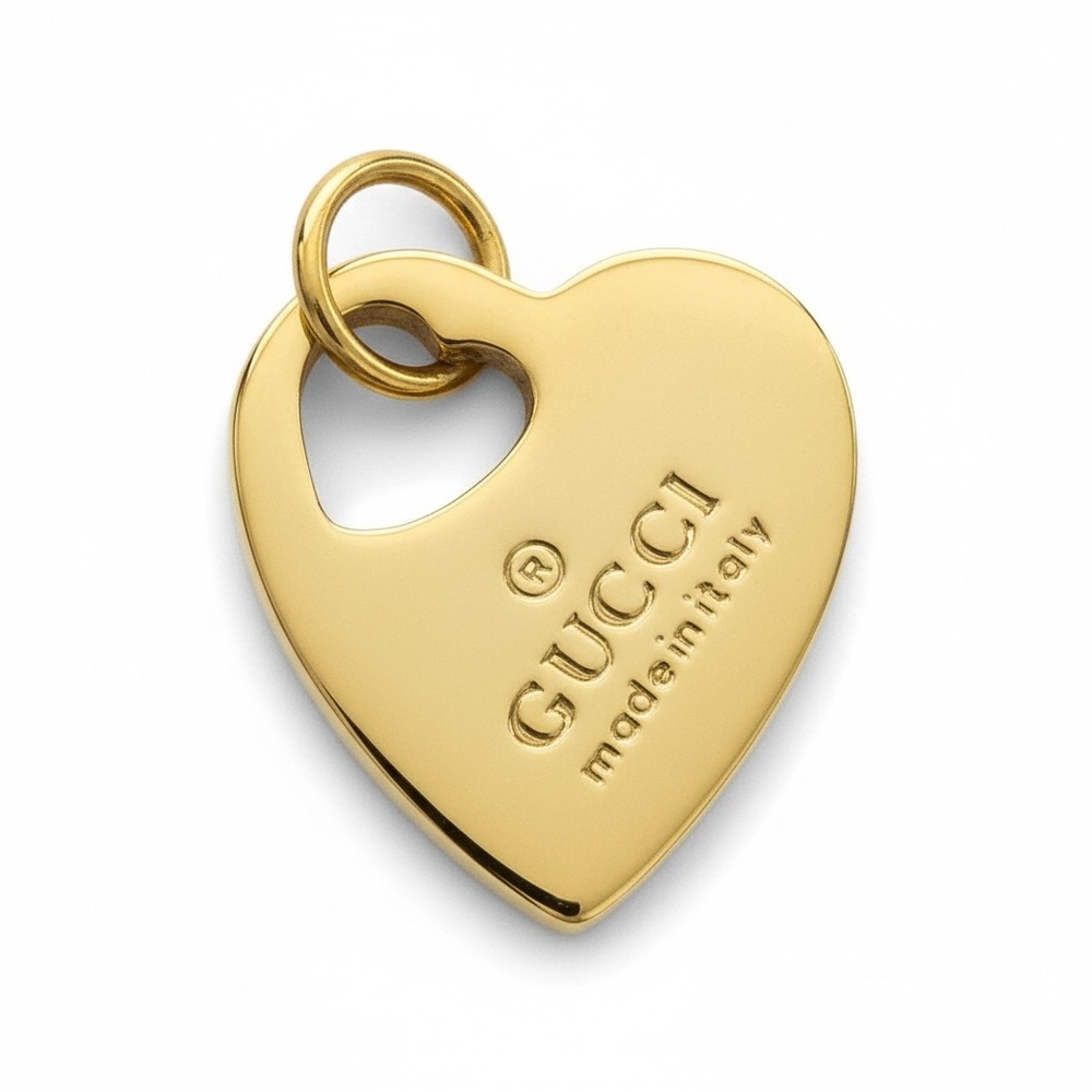 GUCCI Authentic Gold Heart Charm Pendant for Necklace - Picture 4 of 11
